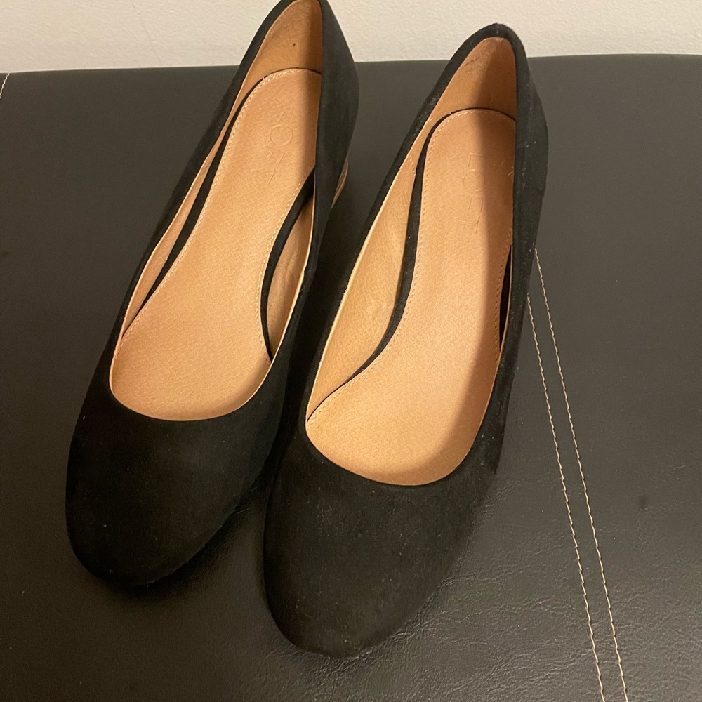 Loft Black Suede Low Heel Shoes